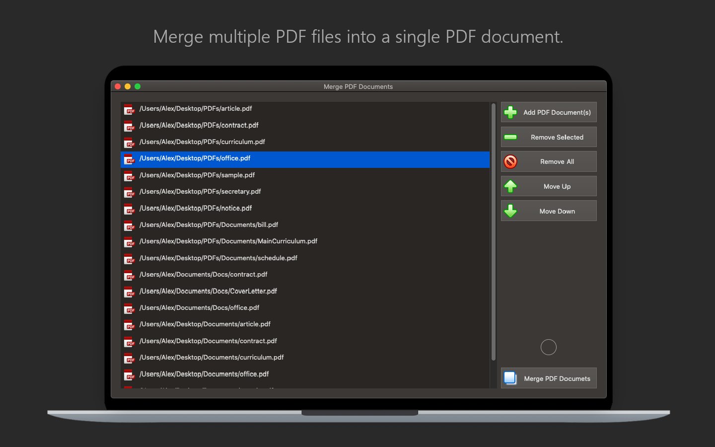 Screenshot merge pdf